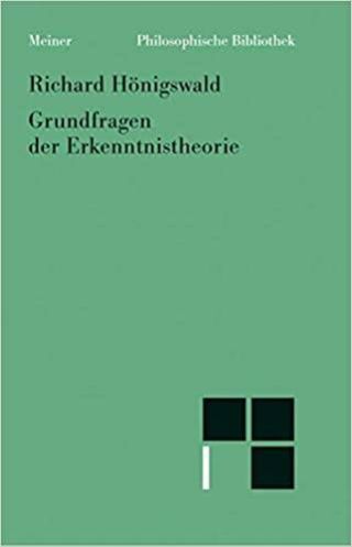 Umschlag Grundfragen der Erkenntnistheorie